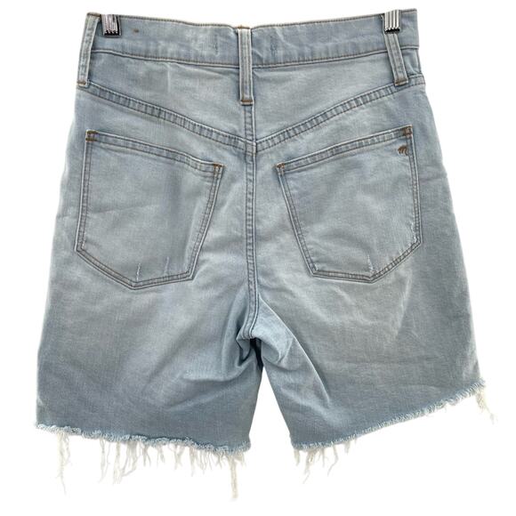 Madewell High Rise Denim Mid Length Shorts Light Wash Size 24 Modest Bermuda - Picture 7 of 12